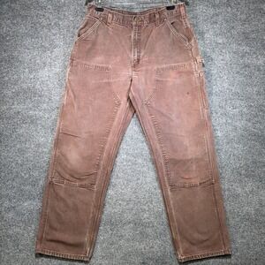 Carhartt B136 DKB Double Knee Pants 36x34 Brown Carpenter Duck Canvas Workwear